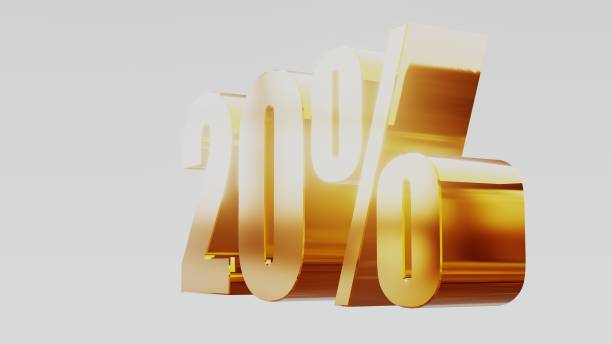 istock gold twenty percent 20% 3d illustration 845678116