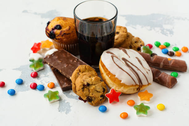 istock Assortment of products with high sugar level 845678144