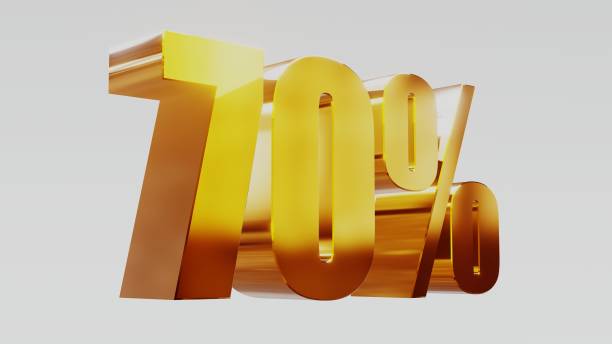 istock gold seventy percent 70% 3d illustration 845678234