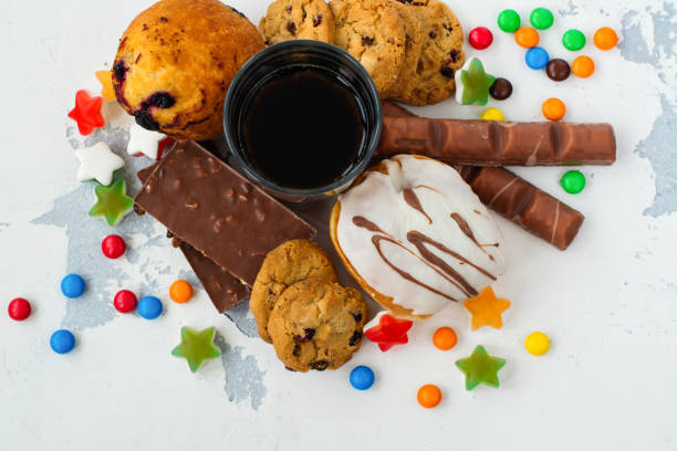 istock Assortment of products with high sugar level 845678252