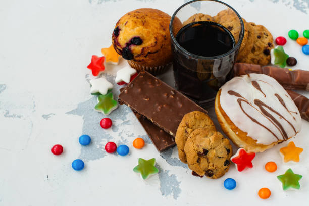 istock Assortment of products with high sugar level 845678358