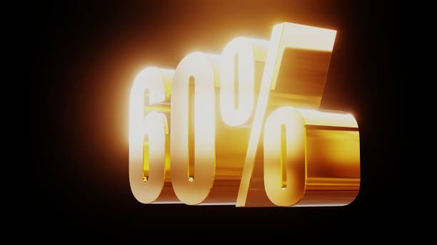 istock gold sixty percent 60% 3d illustration 845678442