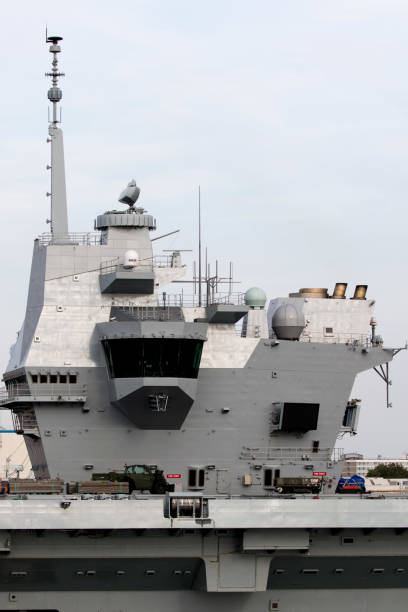 istock Aircraft Carrier in port 845678854