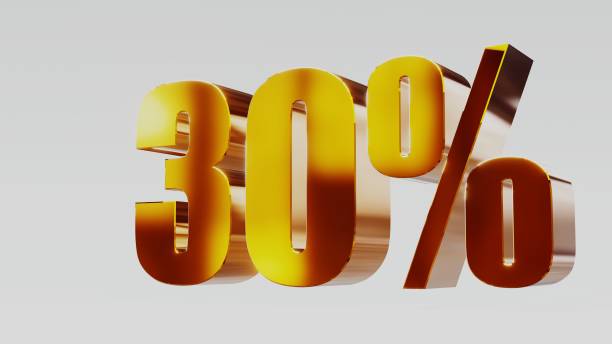 istock gold thirty percent 30% 3d illustration 845680912