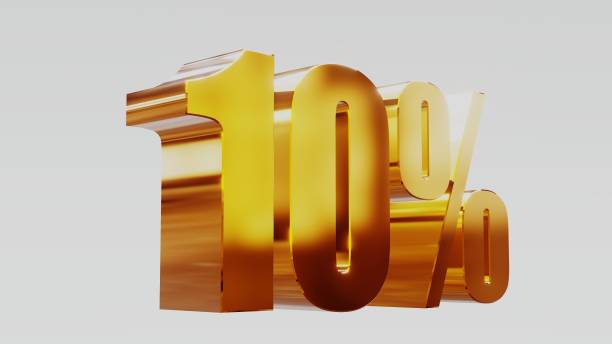 istock gold ten percent 10% 3d illustration 845681022