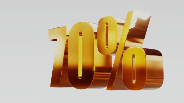 istock gold seventy percent 70% 3d illustration 845681538