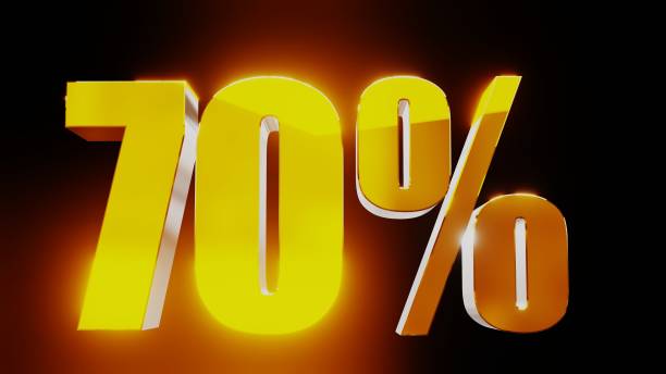 istock gold seventy percent 70% 3d illustration 845681644