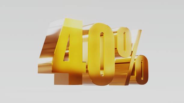 istock gold forty percent 40% 3d illustration 845681728