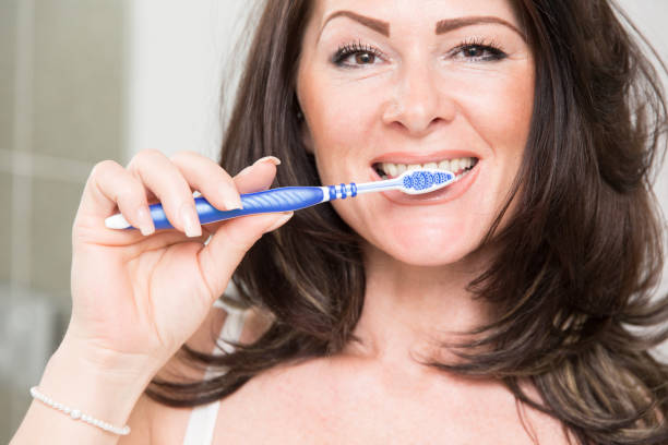 istock Woman in bathroom 845682240