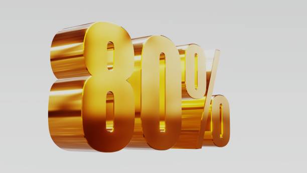 istock gold eighty percent 80% 3d illustration 845682408