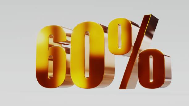 istock gold sixty percent 60% 3d illustration 845682890