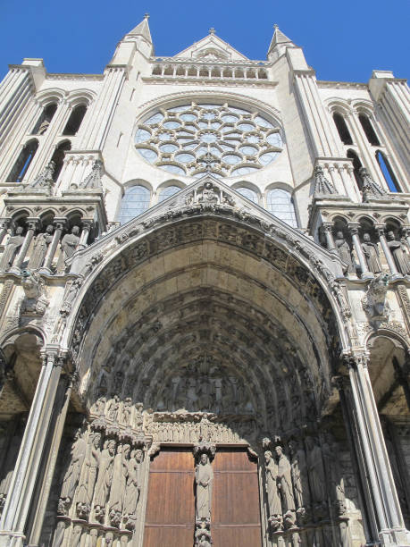 Chartres Cathedral Side entry, Chartres Cathedral, Chartres, France chartres cathedral stock pictures, royalty-free photos & images