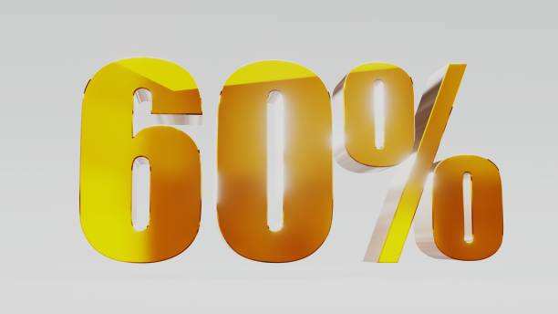 istock gold sixty percent 60% 3d illustration 845687996
