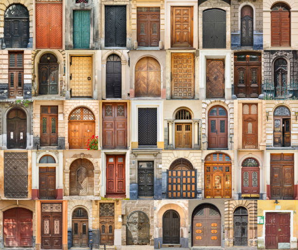 istock Set of 45 old doors and gates from Lvov, Ukraine. 845688090