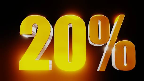 istock gold twenty percent 20% 3d illustration 845688664