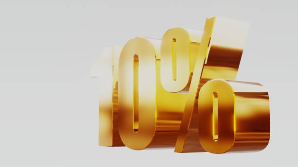 istock gold ten percent 10% 3d illustration 845688764