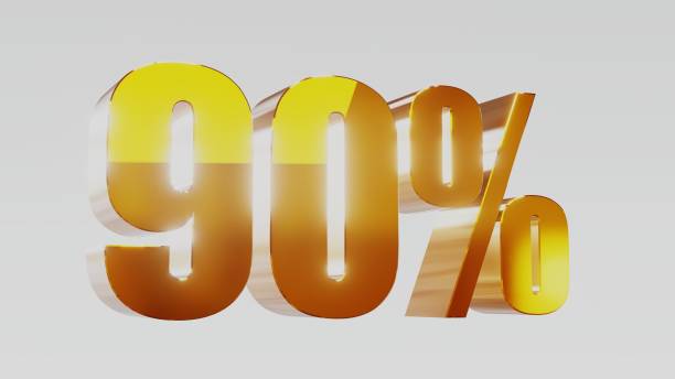 istock gold ninety percent 90% 3d illustration 845688838