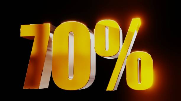 istock gold seventy percent 70% 3d illustration 845689088