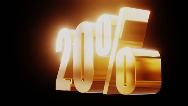 istock gold twenty percent 20% 3d illustration 845693748