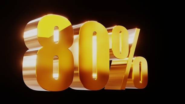 istock gold eighty percent 80% 3d illustration 845693888