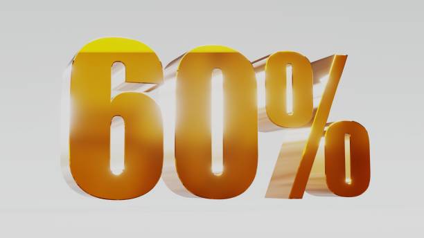 istock gold sixty percent 60% 3d illustration 845696352