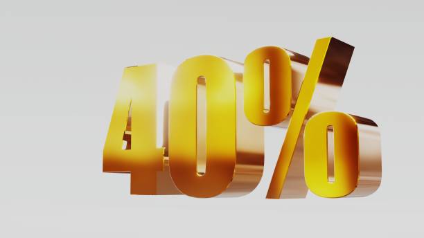 istock gold forty percent 40% 3d illustration 845696608