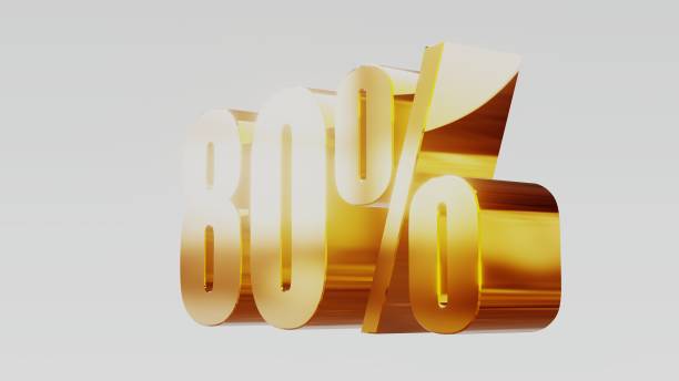 istock gold eighty percent 80% 3d illustration 845697260