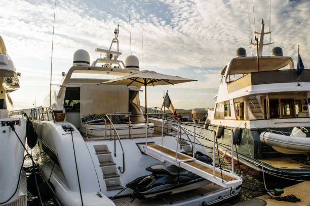 istock Boats docked in St. Tropez harbor 845697868