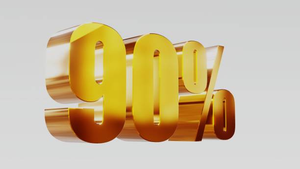istock gold ninety percent 90% 3d illustration 845702334