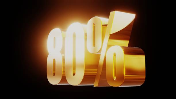 istock gold eighty percent 80% 3d illustration 845702694