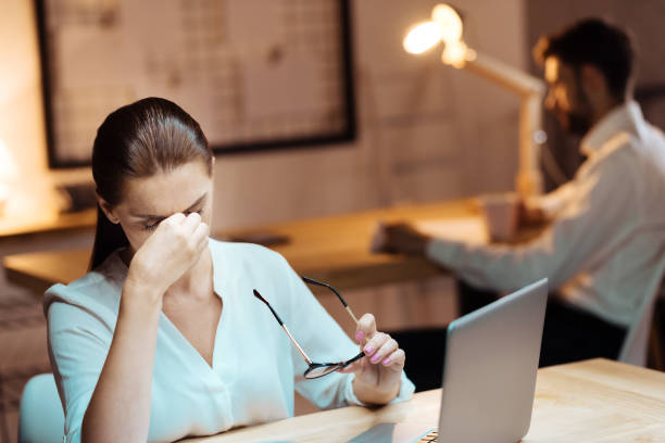 istock Upset woman closing her eyes 845709246
