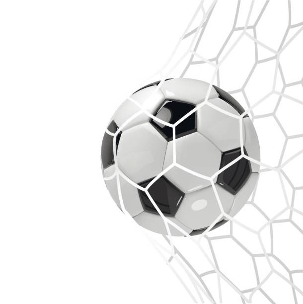 istock Realistic soccer ball or football ball in neton white background. 3d Style vector Ball. 845712312