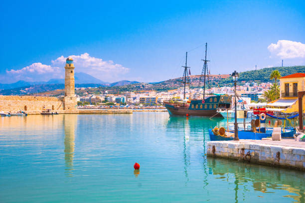 istock Old Venetian harbor of Rethimno, Crete, Greece 845712440