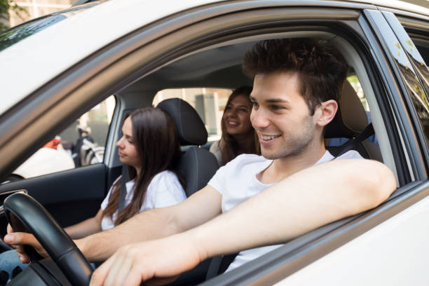 istock Group of friends on a car 845714864