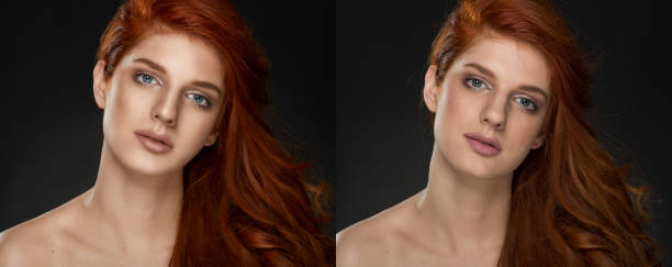 istock Woman face before and after cosmetic procedure. Plastic surgery concept. 845725132