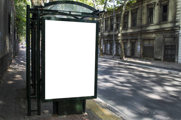 istock Blank billboard on city bus station 845736504