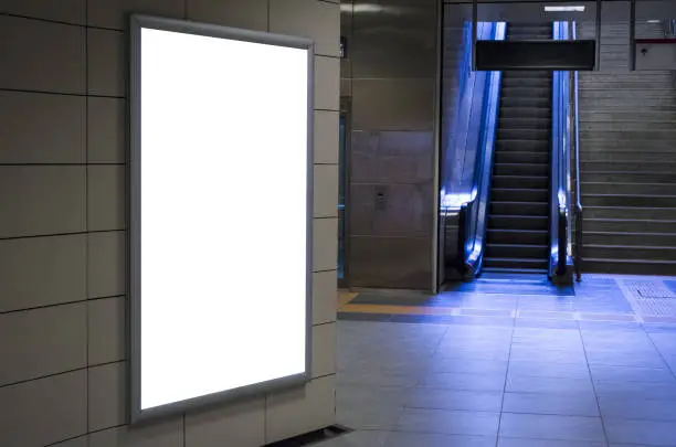 Photo of Empty billboard with escalator background