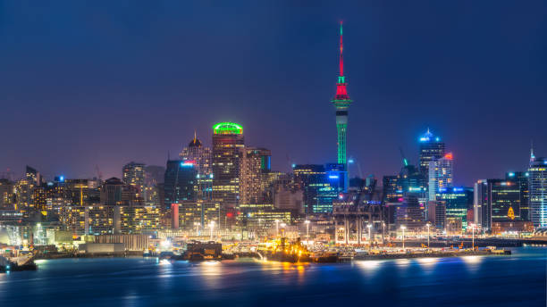istock Auckland city skyline at night 845742832