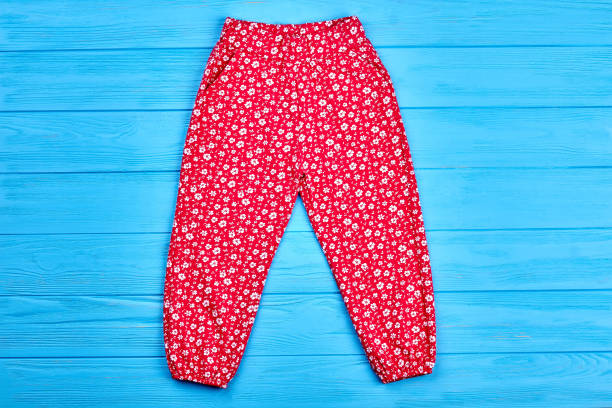 istock Baby-girls red summer pants. 845754550