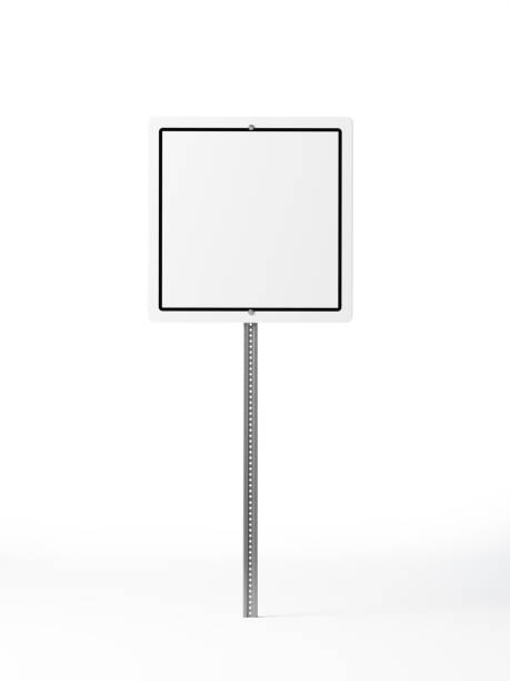 Square Traffic Sign Isolated on White Background