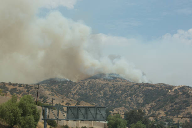 istock La Tuna wildfire in Los Angeles, CA burning a structure 845766686