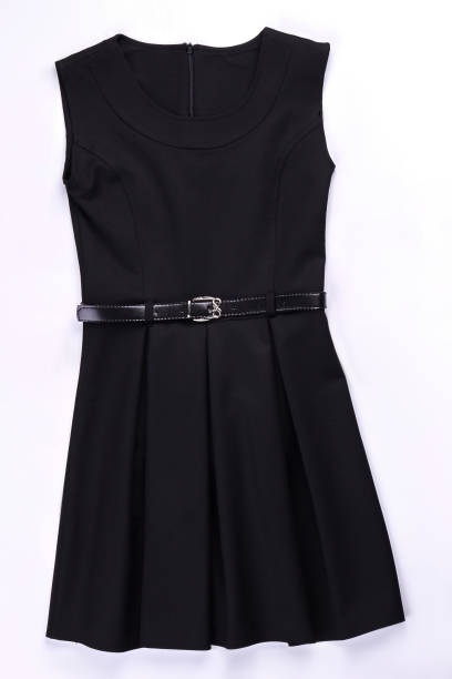 istock Beautiful black belted pleated dress. 845775660