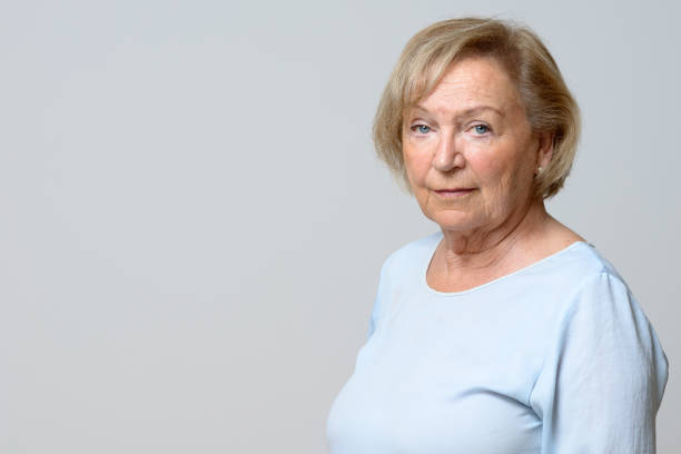 istock Unemotional attractive elderly woman 845781722