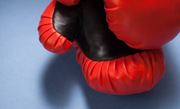istock banner with red Boxing gloves, close-up, 845796516