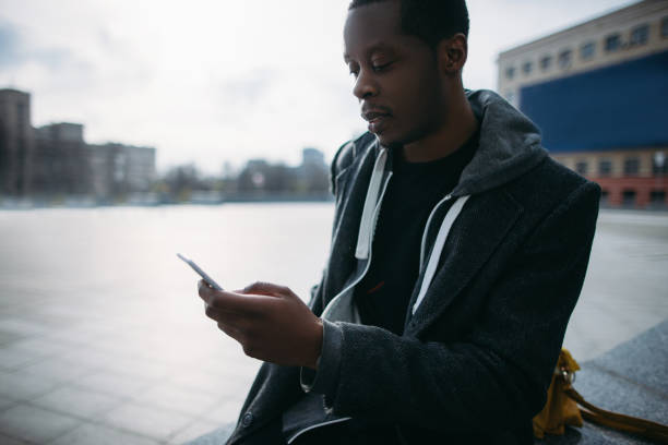 istock Social media communication. Pensive black man 845799724