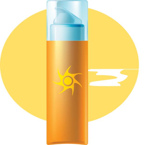 istock Bottle of liquid spray cream, with metal casing, plastic lid 845810646