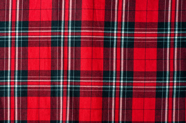 istock Black and red plaid shirt. Close up 845818038