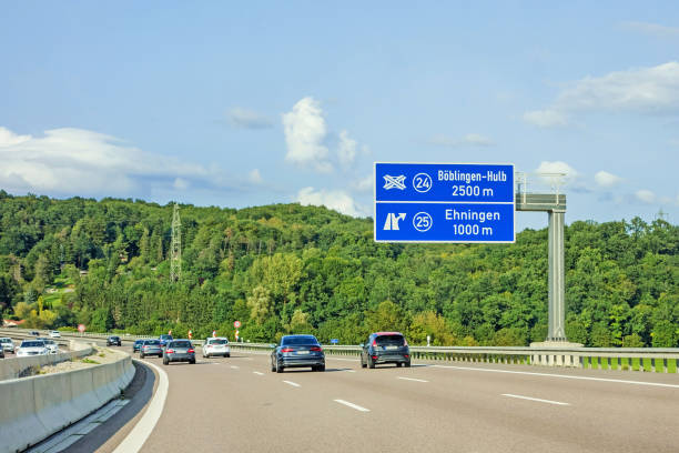 istock freeway road sign on Autobahn A81, Ehningen / Boblingen-Hulb 845821286