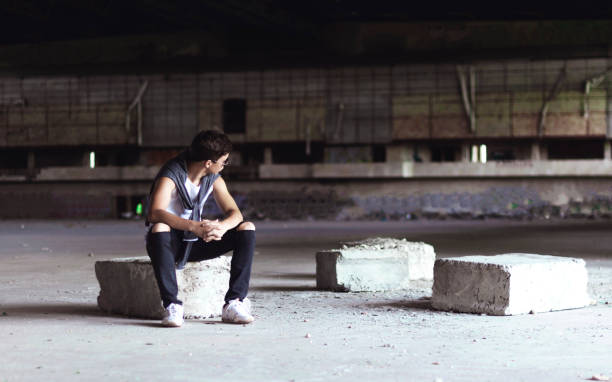 istock Serious young man in an old building 845825514