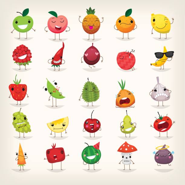 illustrations, cliparts, dessins animés et icônes de fruits et légumes emoji - poisonous fruit